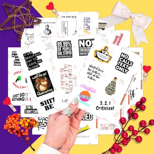 Image of 100Pcs Snarky Stickers, Sarcastic Stickers - Demotivational Decals for Water Bottle and Laptop - Unmotivational Decals, Gifts for Women & Men