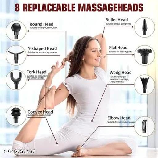 Dealdona PAR-P1518 Portable Massage Gun, 6 Speeds, 4 Heads - Image 3