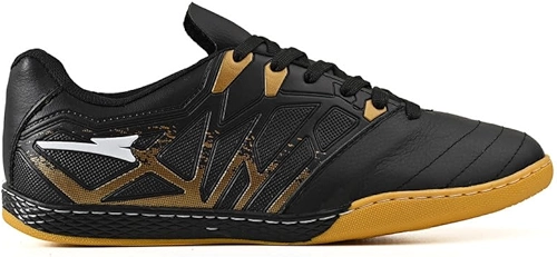 Chuteira Futsal Masculina Bico Reforçado em Couro Futebol de Salao Quadra