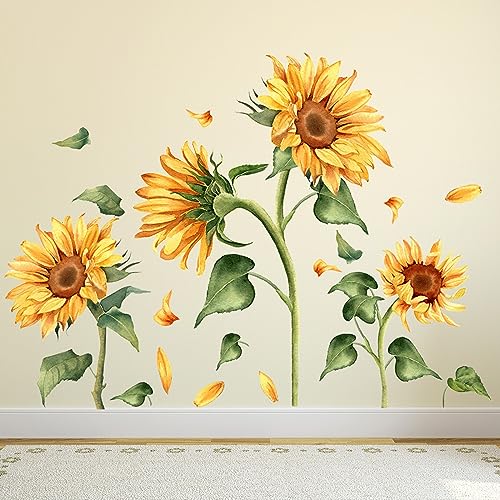 Vintage Sunflower Wall Decal Garden Floral Wall...