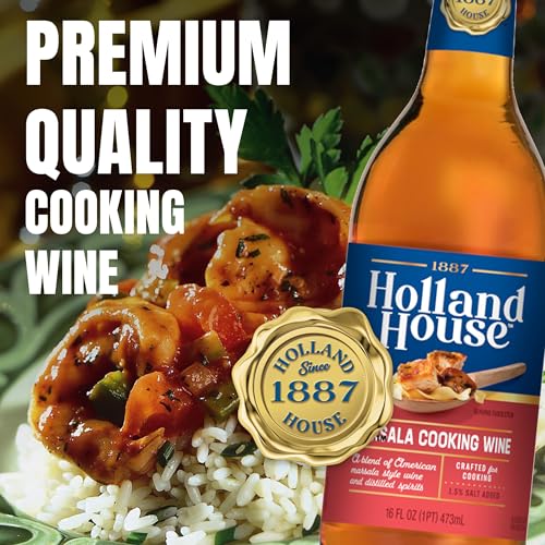 Image of Holland House Marsala Cooking Wine, Ideal for Cooking, Roasting and Marinating, 16 FL OZ | Marsala cooking wine with smooth sweet flavor for cooking, baking, sauces, and marinades; shelf stable and ready to use.