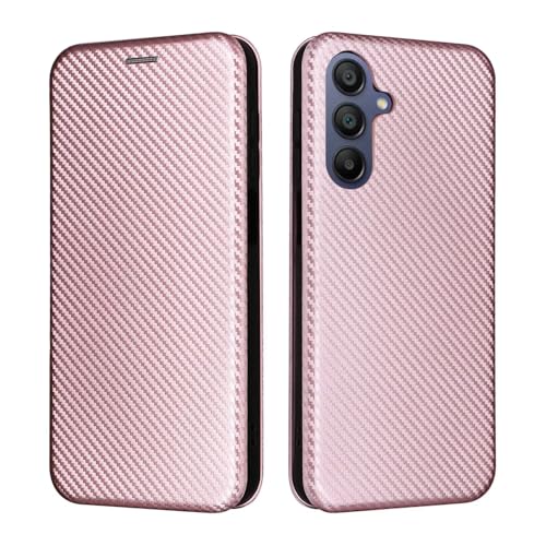 BEENTRYS Cuero Funda para Huawei Nova 7 Funda,Fibra de Carbono Cartera Cubierta Ranura para Tarjeta Función Soporte Cierre Magnético PU Regalo Antigolpes Carcasa-Rosa