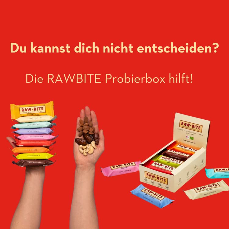RAWBITE APPLE CINNAMON in der 12er Box- Vegan, glutenfrei & ohne Zuckerzusatz (enthält von Natur aus Zucker) - Bio Frucht-Nuss-Riegel mit Apfel & Zimt (12 x 50 g)