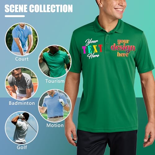 Custom Polo Shirts - Dry-FIT Performance Polo | Design Your Own Text/Logo. Personalized Polo for Men4