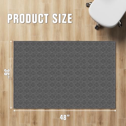 Office Chair Mat for Rolling Chairs, 36x48in Heavy Duty Floor Protector, Black