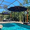 Purple leaf 13ft patio umbrella outdoor round umbrella large cantilever umbrella windproof offset umbrella heavy duty sun umbrella for garden deck pool patio navy blue  urban country home decor
