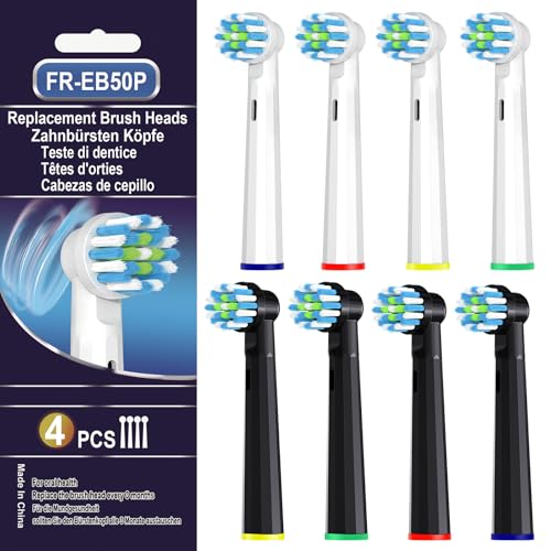 Cellena 8-Pack Replacement Electric Toothbrush Heads Compatible with Oral-B Pro 1000 Smart 1500 Genius X (Not for iO) Medium-Soft Bristles for Gentle Deep Clean