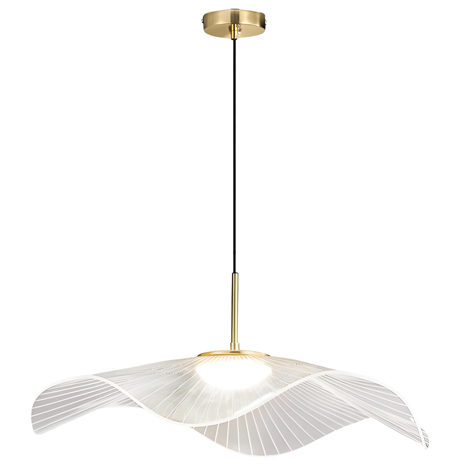 YNVIOZM Modern Pendant Light, Creative Acrylic Lotus Leaf Design LED Hanging Lamp, Contemporary Hanging Ceiling Lighting Fixture, for Kitchen Island, Dining Room, Bedroom