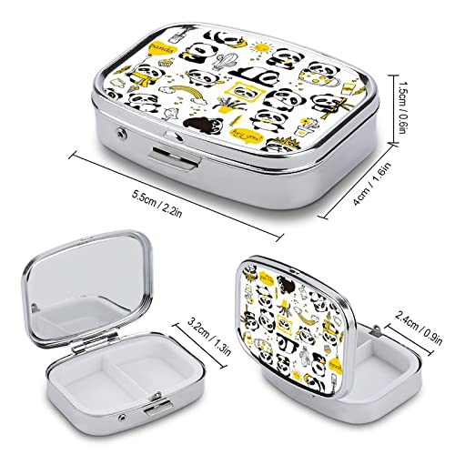 Boîte à médicaments portable étanche panda mignon en métal pour poche - 2