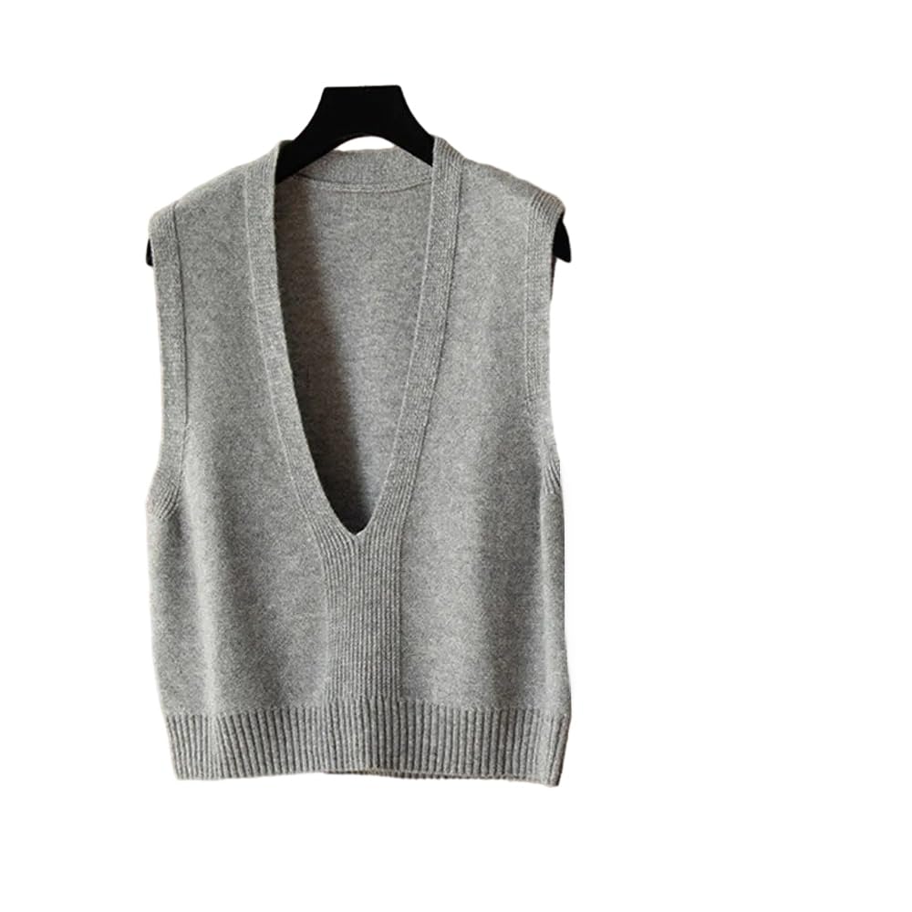 ORDOBO Damen Strickweste - Frauen Pullover Weste Frühling Herbst Ärmellose Strick Pullover Kurze Tops V-Ausschnitt Elegante Casual Kleidung Mode Streetwear