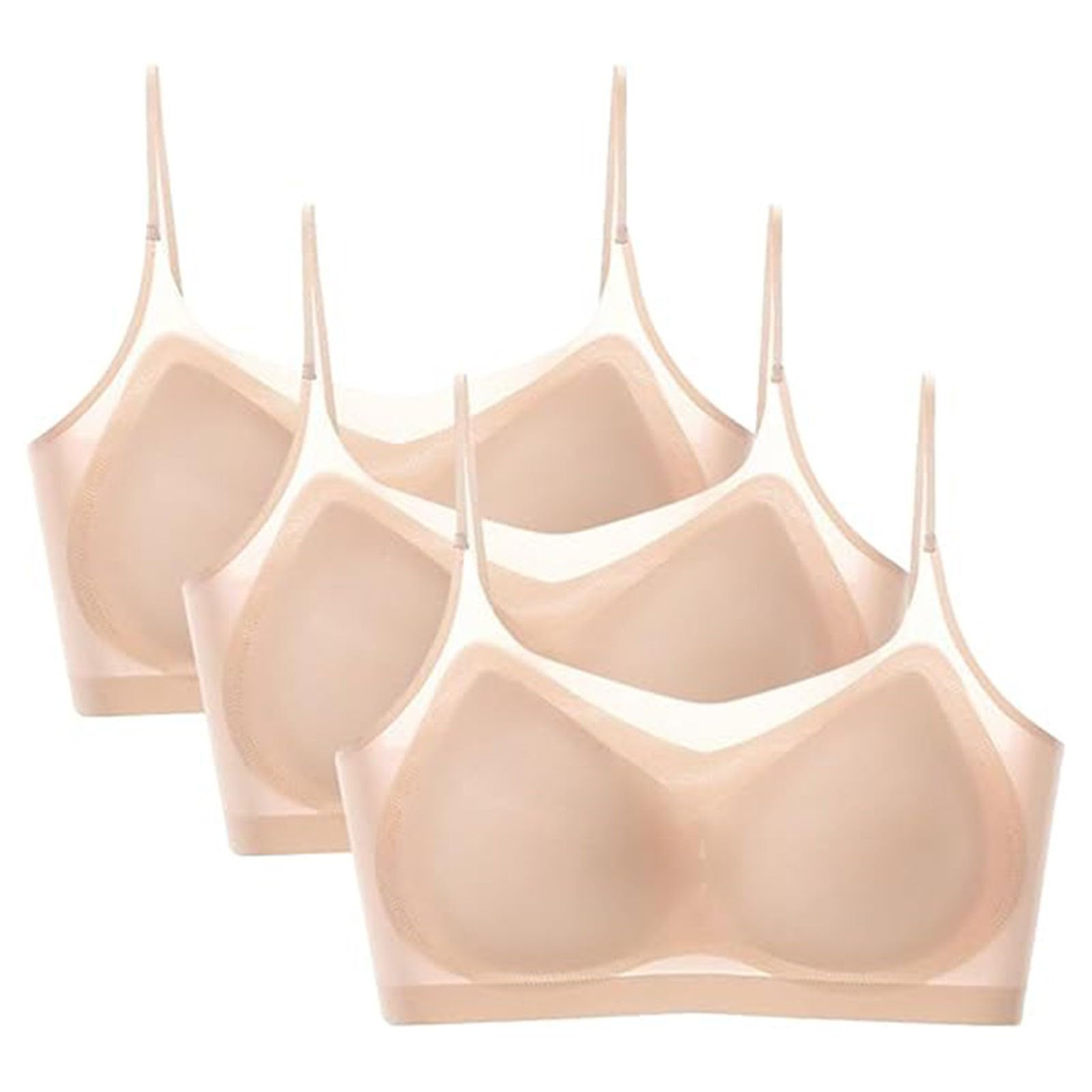 genericOutfit Thin Ice Silk Bra Breathable Ice Silk Daily Bra with Removable 3 Packs Ice Silk Comfortable