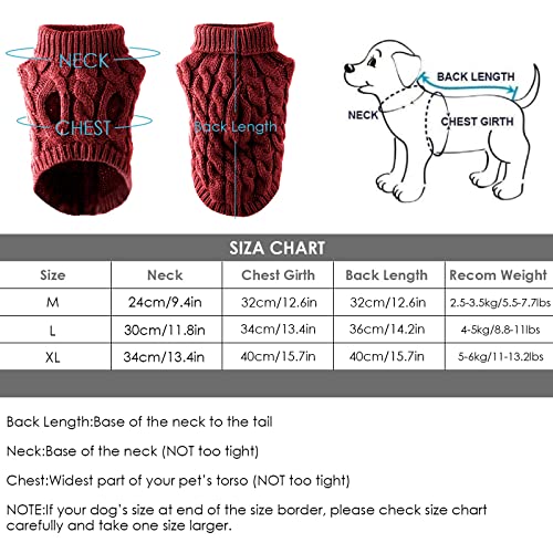FAMKIT Pet Dog Rollkragenpullover mit Rollkragenpullover, Pet Dog Kleidung Outwear Fashion Warm Pullover Knitwear (Bitte wählen Sie vor dem Kauf eine größere Größe gemäß der Größentabelle)