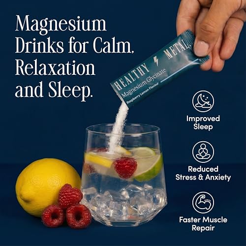 Magnesium Drink Mix Sachets for Sleep, Relaxation & Daily Support, Magnesium Glycinate Powder, Raspberry Lemon Flavour, Easy to Mix Supplement, 7 Sachets - Image 2