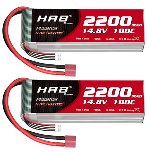 HRB 2PCS 2200mAh 14.8V 4S 100C RC LiPo...