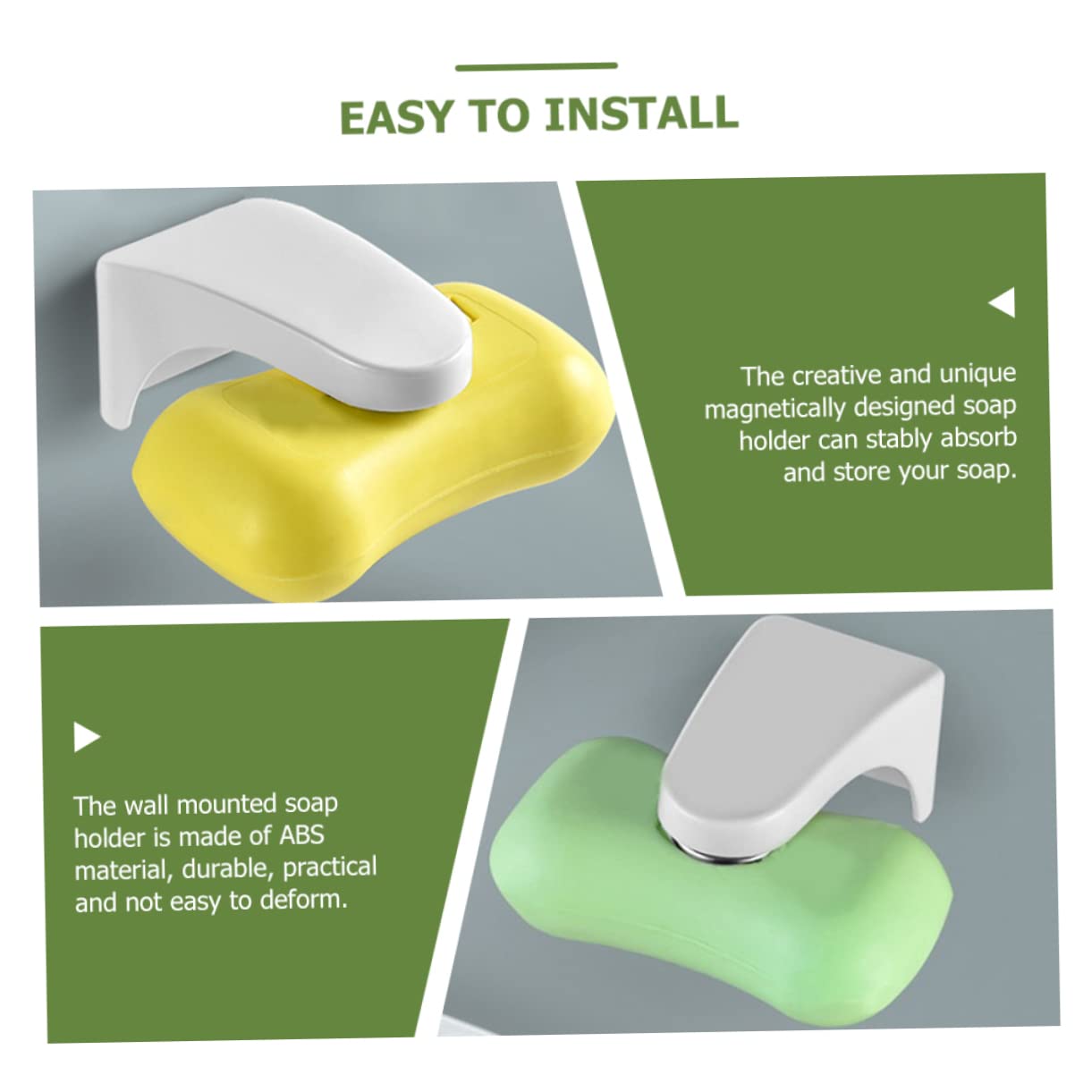 10piezas Soporte De Jabón Magnético Jabonera De Ducha y Cocina Instalación Sin Perforación Diseño Compacto y Autodrenante Material para Baños y Fregaderos