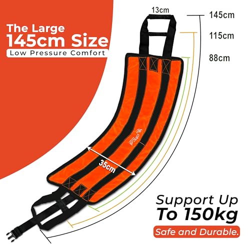 Image of OTICA Patient Lifting Belt 57x14 in with Handles & Safety Buckle (Orange)