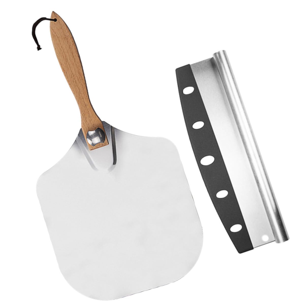 2 Piezas Pala de Pizza Plegable de Aluminio Mango de Madera