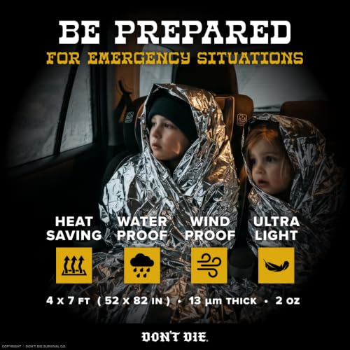 Emergency Blanket – 5 Pack – Thermal Mylar Foil Space Blankets - Image 3