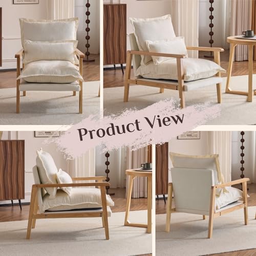 Sillón Plegable Chenille Beige miniatura 6