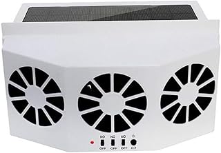 Solar Power Exhaust Fan, Vehicle Air Purifier Cooling Amplifier Window Fans Ventilator Radiator White