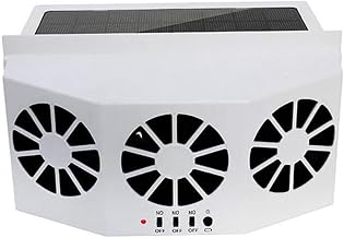 Solar Power Exhaust Fan, Vehicle Air Purifier Cooling Amplifier Window Fans Ventilator Radiator White