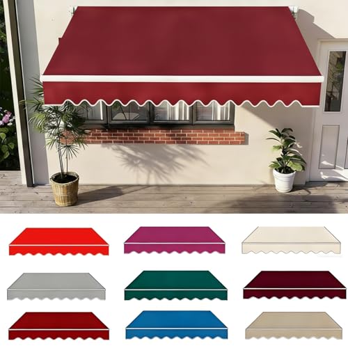 Toile De Remplacement Pour Store Banne, Remplacement De Toile ImperméAble Pour Auvent RéTractable,4x3m Tissu Polyester 280g, Imperméable Avec Lambrequin,...