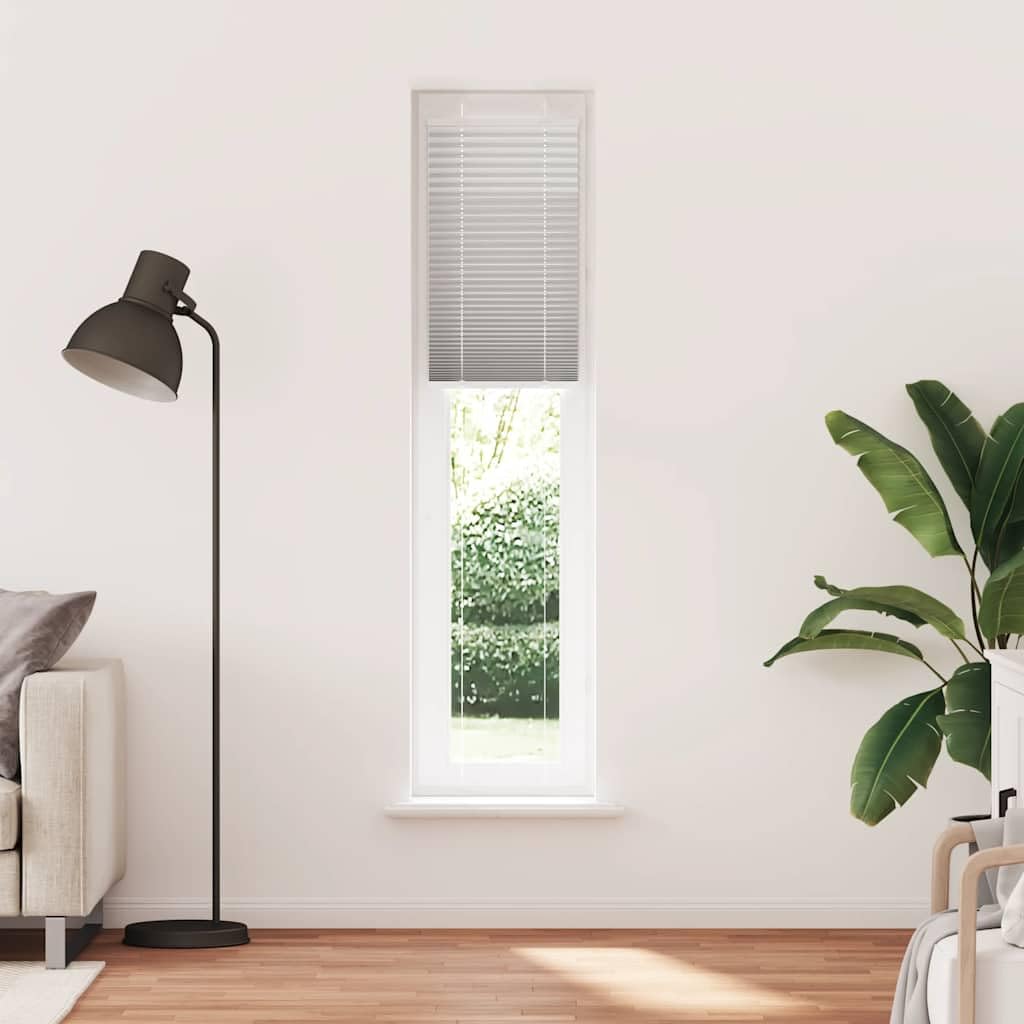 Tenda plissettata grigio chiaro, 45 x 200 cm, larghezza del tessuto 44,4 cm, in 100% poliestere, come protezione da sguardi indiscreti e antiriflesso, con due opzioni di montaggio per finestre e porte