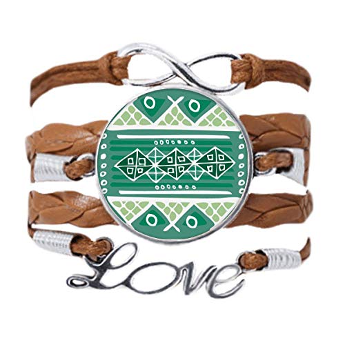Bracelet ancienne civilisation Mexique totems en cuir noir tressé haut de gamme