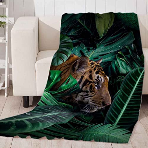 Couverture polaire tigre chaude et facile à laver en machine