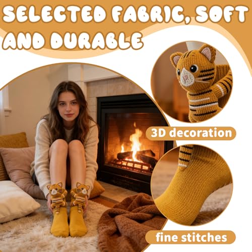 Image of 3D Knit Animal Socks,Cute Hug Hug Socks with Funny Animal Design,Non-Slip Animal Feet Socks for Women Gifts