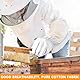 ZONSUSE Imker Handschuhe aus Ziegenleder, Imker Schutzhandschuhe mit Langen Ärmeln aus Segeltuch, Arbeitshandschuhe für den Garten, Mit Bienenschutzanzügen Kompatible Imkereiausrüstung (Weiß)