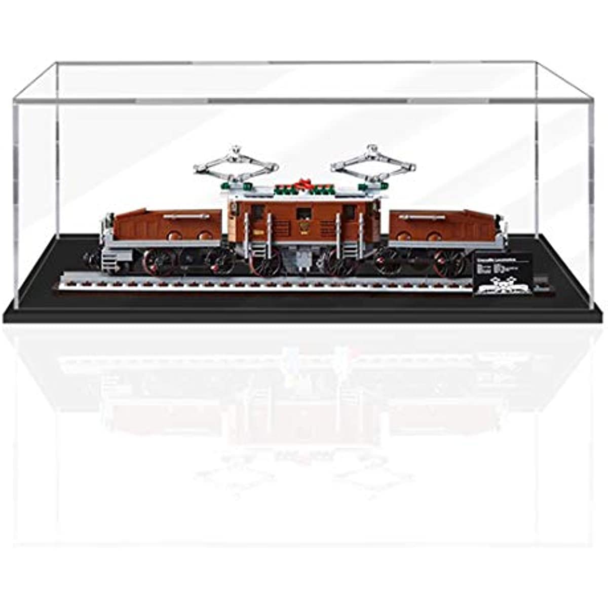 Tirff Clear Acrylic Display Case For Lego 10277 Locomotive Crocodile Train (Without Model Kit), Rectangular, Tabletop Mount, 60 X 16 Cm