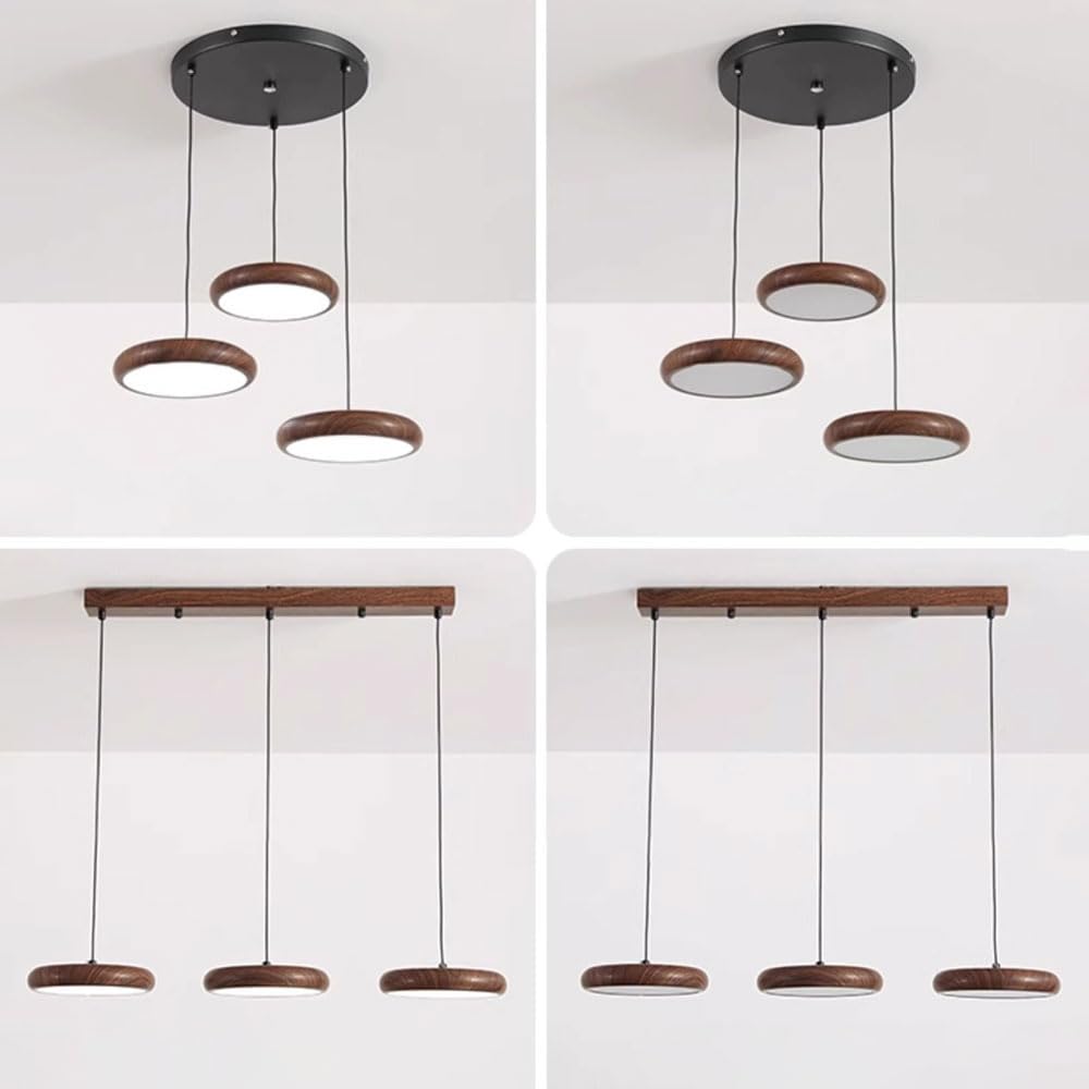 3-punktowe lampy wiszące Oświetlenie wiszące LED do wyspy kuchennej, przyciemniany żyrandol Lampa sufitowa Nowoczesne oprawy oświetleniowe do jadalni Nad stołem Okrągłe lampy wiszące LWX