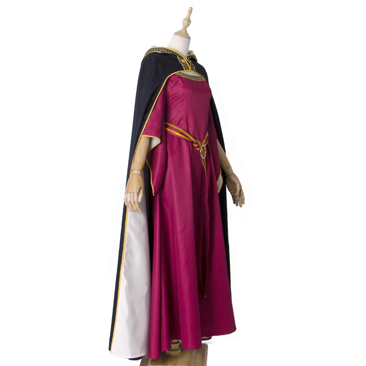 Buy Women Long Medieval Cape CostumeRenaissance Long Wine Red Dress