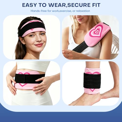 Image of Gel Ice Packs for Injuries Reusable 2 Packs Hot Cold Gel Wrap with Strap