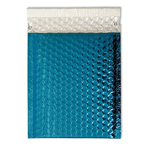ABF Global ABF010101 Plastic Metallic Foil Bubble Mailer Pouches Poly Lined Mailer Self Seal Mailing Padded Envelopes Waterproof Shipping Packaging Material, 7 inches x 6 inches, Blue (Pack of 10)