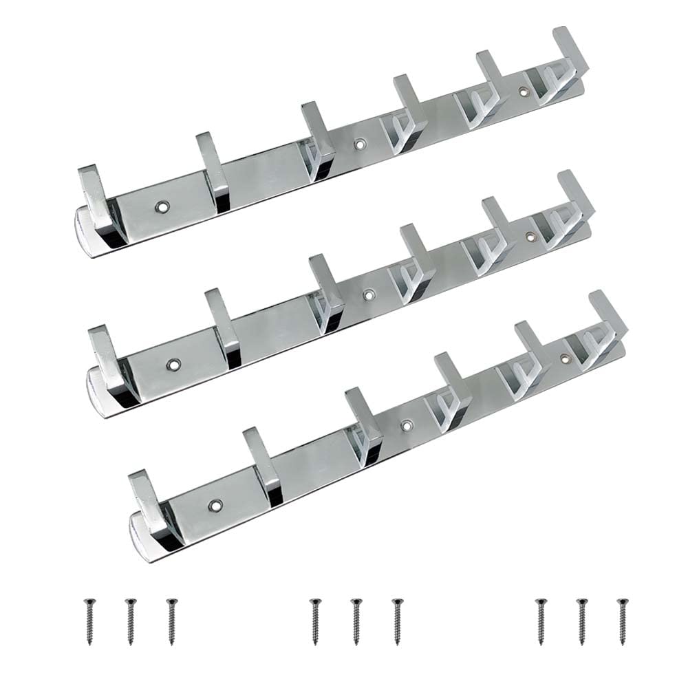 VOLO Premium 6 Pin Chrome/Glossy Cloth Hanger, Wall Door Hooks Rail for Hanging Clothes, Bathroom Towel Hook Set. (Pack of 3) (B07L9RCBG3) Amazon Price History, Amazon Price Tracker