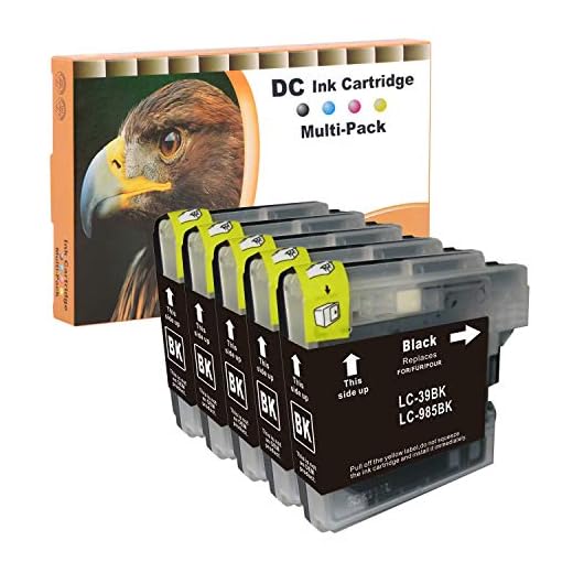 D&C LC985 Kompatible Tintenpatronen für Brother LC-985 BK für Brother DCP-J125 DCP-J140W DCP-J315W DCP-J515W MFC-J220 MFC-J265W MFC-J410 MFC-J415W LC-985 (5 Schwarz)