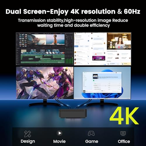 Azeyou Mini PC, Prozessor N100, 16G DDR4 512G SSD, Mini Desktop Computerv mit W11 Pro, LAN 1000M, WiFi 6, BT5.2, 4K HDMI, Dual RJ45, USB 3.2