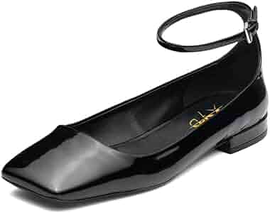 Amazon.com | XYD Women Girls Closed Square Toe Flats Ankle