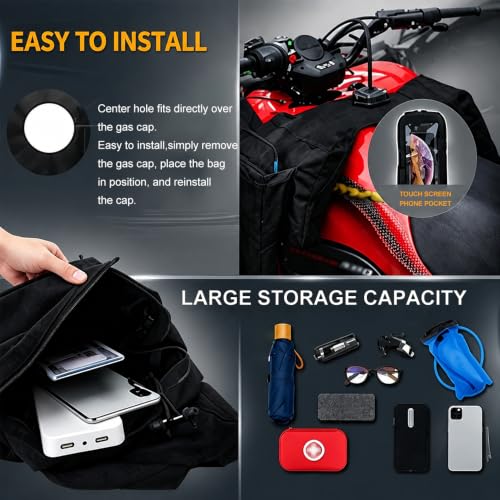 Alforja para ATV Outlander MAX 1000R 2013-2026 con bolsillo para teléfono y compartimentos para organización miniatura 6