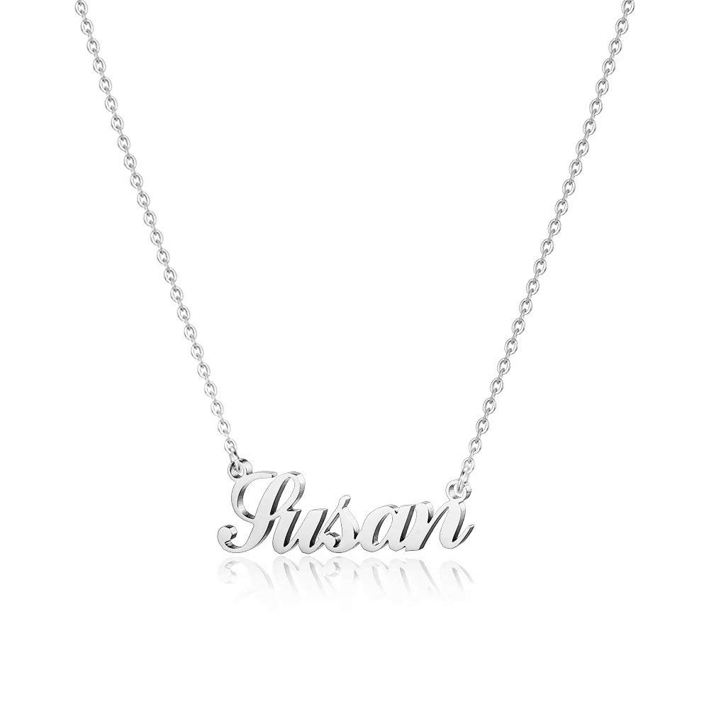 HidepooCustom Name Necklace Personalized – Stainless Steel Customized Name Pendant Necklace,Dainty Letter Name Necklace Chain Custom Personalized Jewelry Gifts for Women Girls, Metal
