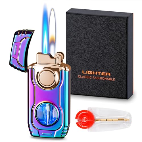 Encendedor Mecha Dual Recargable Butano Diseño Rainbow Ice miniatura 1