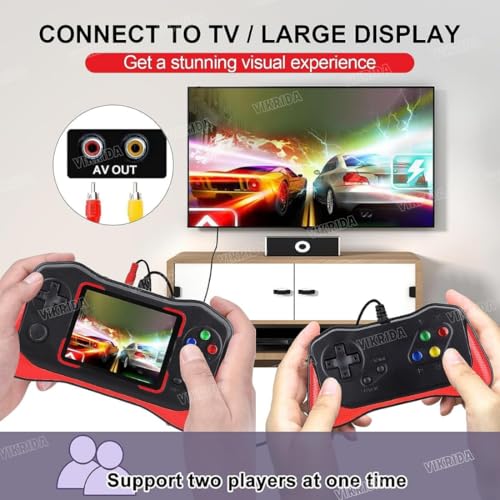 Image of VikriDA X7M 500-in-1 Retro Handheld Game Console with Gamepad Support | 3.5 inch HD Display, Built-in Classic Video Games for Kids