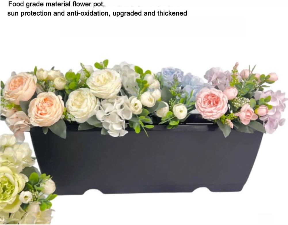 Outdoor Flower Pot, Railing Plant Holder, Adjustable, Strong Capacity, Breathable Drainage Holes at the Bottom, For Garden, Home Decoration(Brick red,Extra Large)