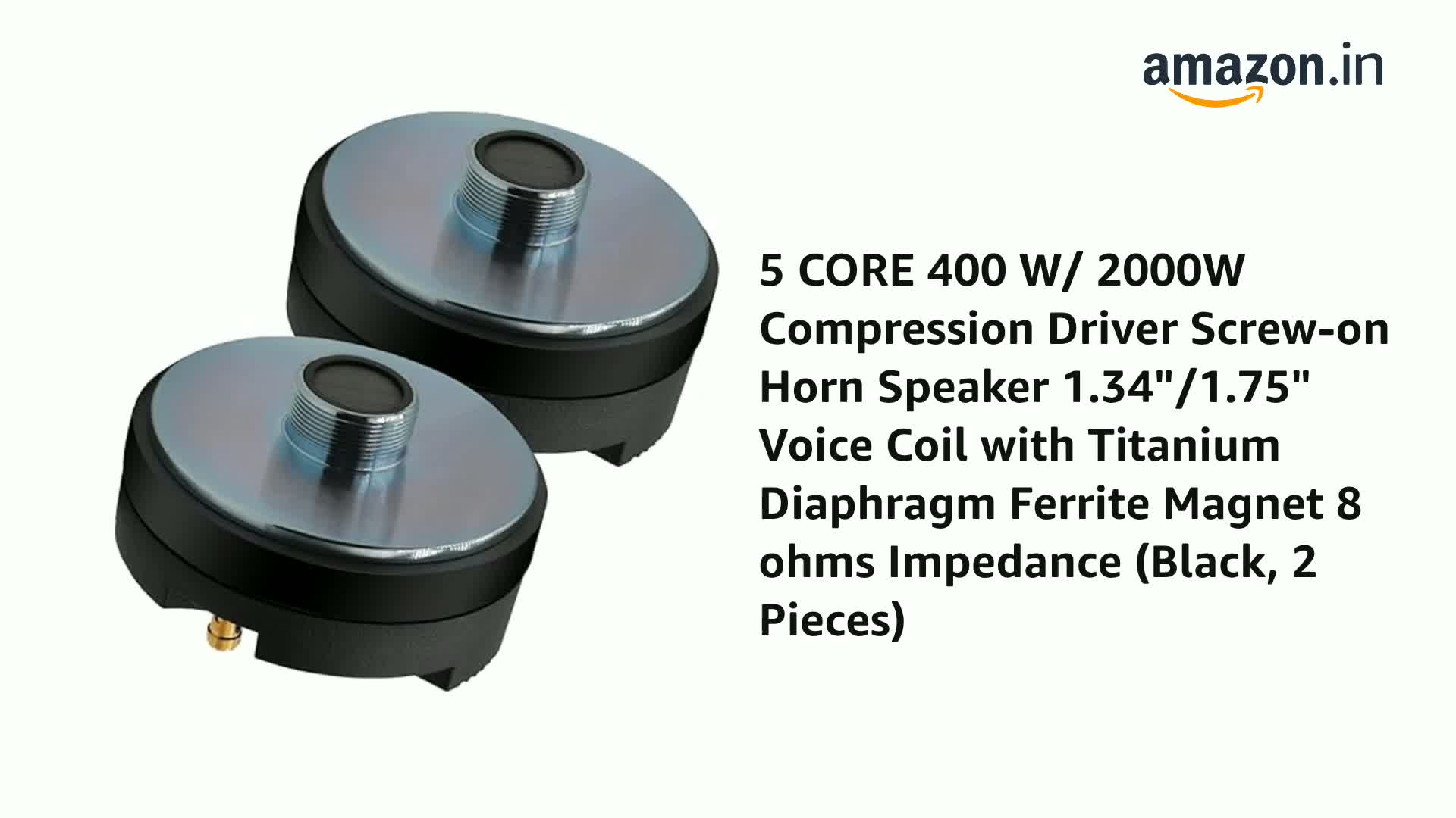 5 CORE 400 W/ 2000W Compression Driver Screw-on Horn Speaker 1.34