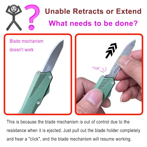 Image of Caressolove Retractable Folding Scalpel Knife with Pocket Clip For Men