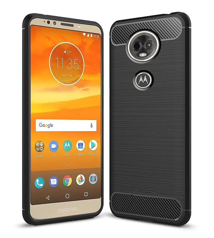 Image of Hybrid Carbon Fiber Back Case for Moto E5 Plus (Black)