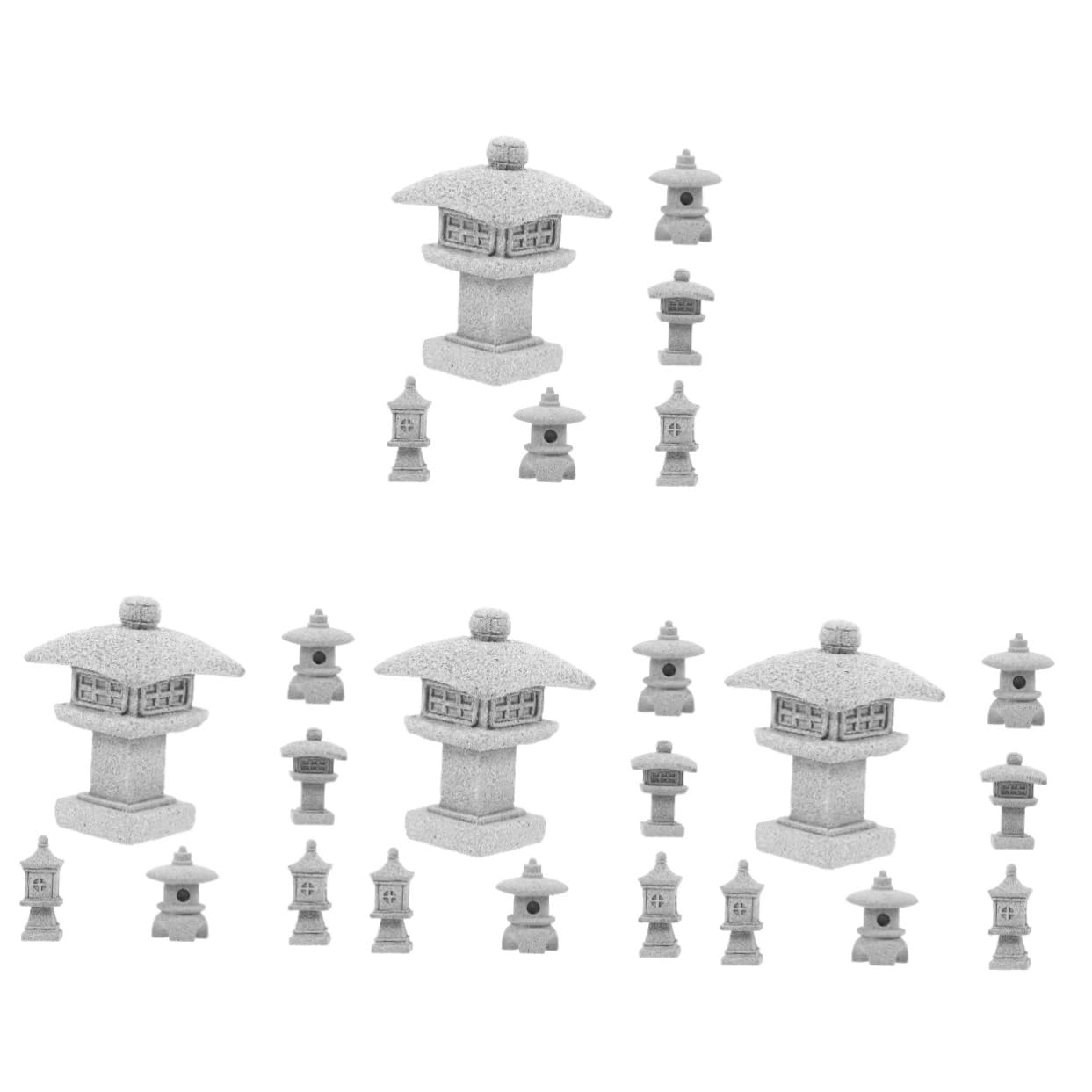 Lanternes artisanales en grès miniature POPETPOP lot de 4 pour la décoration de maison