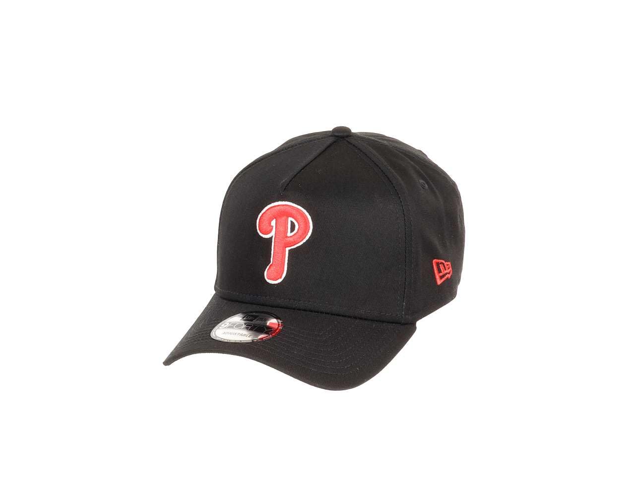 New Era Philadelphia Phillies MLB Black Coloured Team Logo Red 9Forty A-Frame Snapback Cap — image 1
